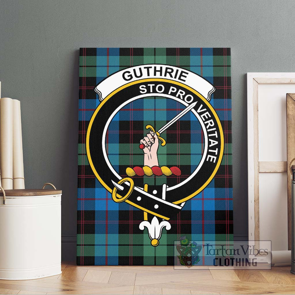 Guthrie Tartan Canvas Print Wall Art with Family Crest Without Frame - Tartan Vibes Clothing