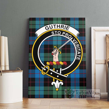 Guthrie Tartan Canvas Print Wall Art with Family Crest