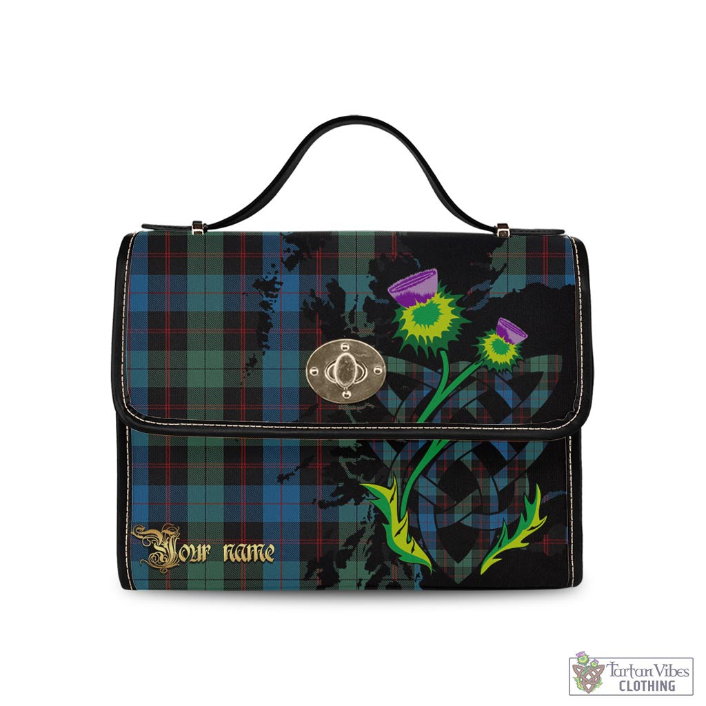 Tartan Vibes Clothing Guthrie Tartan Waterproof Canvas Bag with Scotland Map and Thistle Celtic Accents