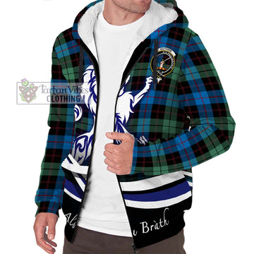 Guthrie Tartan Sherpa Hoodie with Alba Gu Brath Regal Lion Emblem