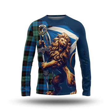 Guthrie Tartan Family Crest Long Sleeve T-Shirt with Scottish Majestic Lion Unisex - Tartan Vibes Clothing