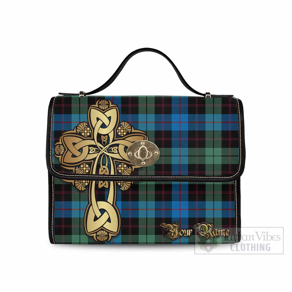 Tartan Vibes Clothing Guthrie Tartan Waterproof Canvas Bag Golden Thistle Celtic Cross Style