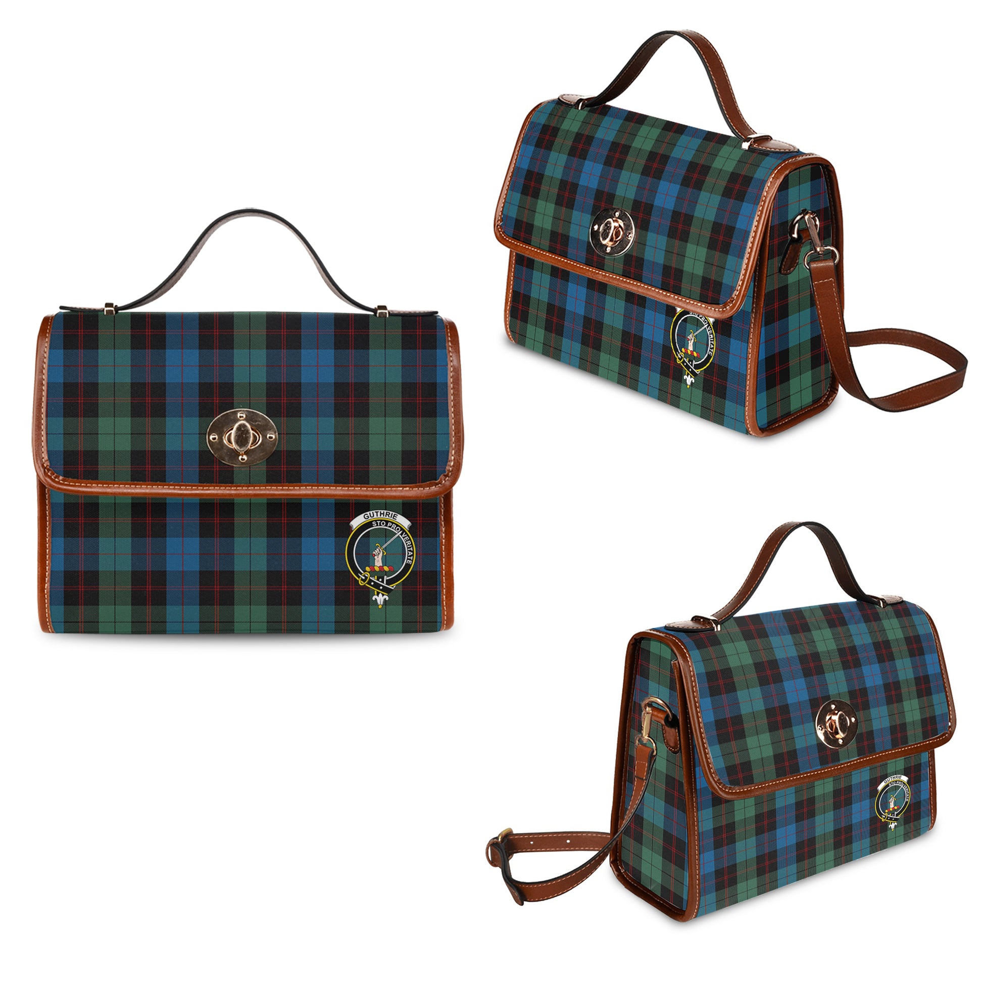 guthrie-tartan-leather-strap-waterproof-canvas-bag-with-family-crest