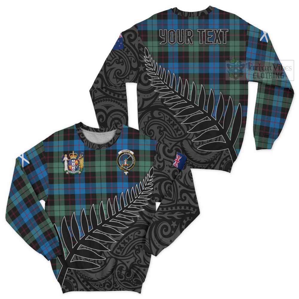 Tartan Vibes Clothing Guthrie Crest Tartan Sweatshirt with New Zealand Silver Fern Half Style