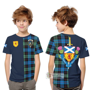 Guthrie Tartan Kid T-Shirt Alba with Scottish Lion Royal Arm Half Style