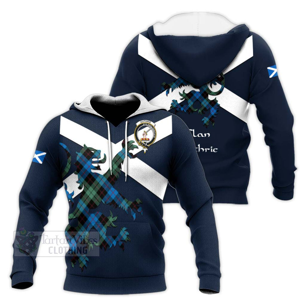 Tartan Vibes Clothing Guthrie Tartan Lion Rampant Knitted Hoodie – Proudly Display Your Heritage with Alba Gu Brath and Clan Name