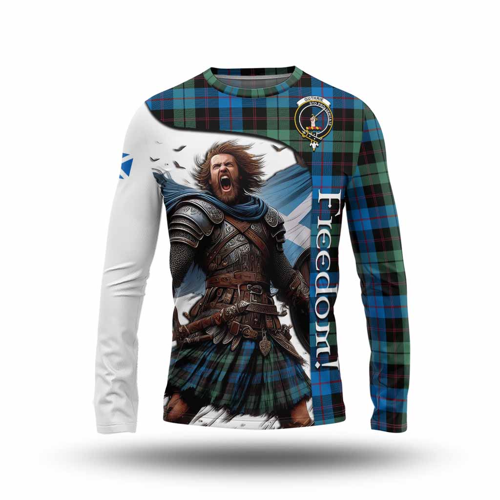 Tartan Vibes Clothing Guthrie Crest Tartan Long Sleeve T-Shirt Inspired by the Freedom of Scottish Warrior