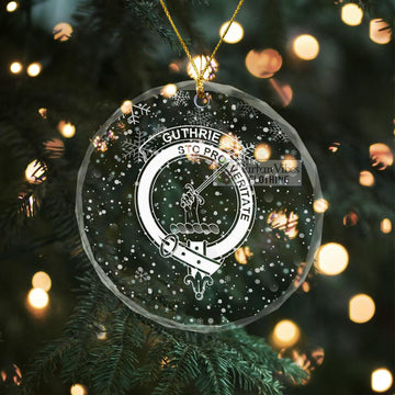 Guthrie Clan Crest Christmas Glass Ornament