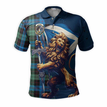 Guthrie Tartan Family Crest Men's Polo Shirt with Scottish Majestic Lion