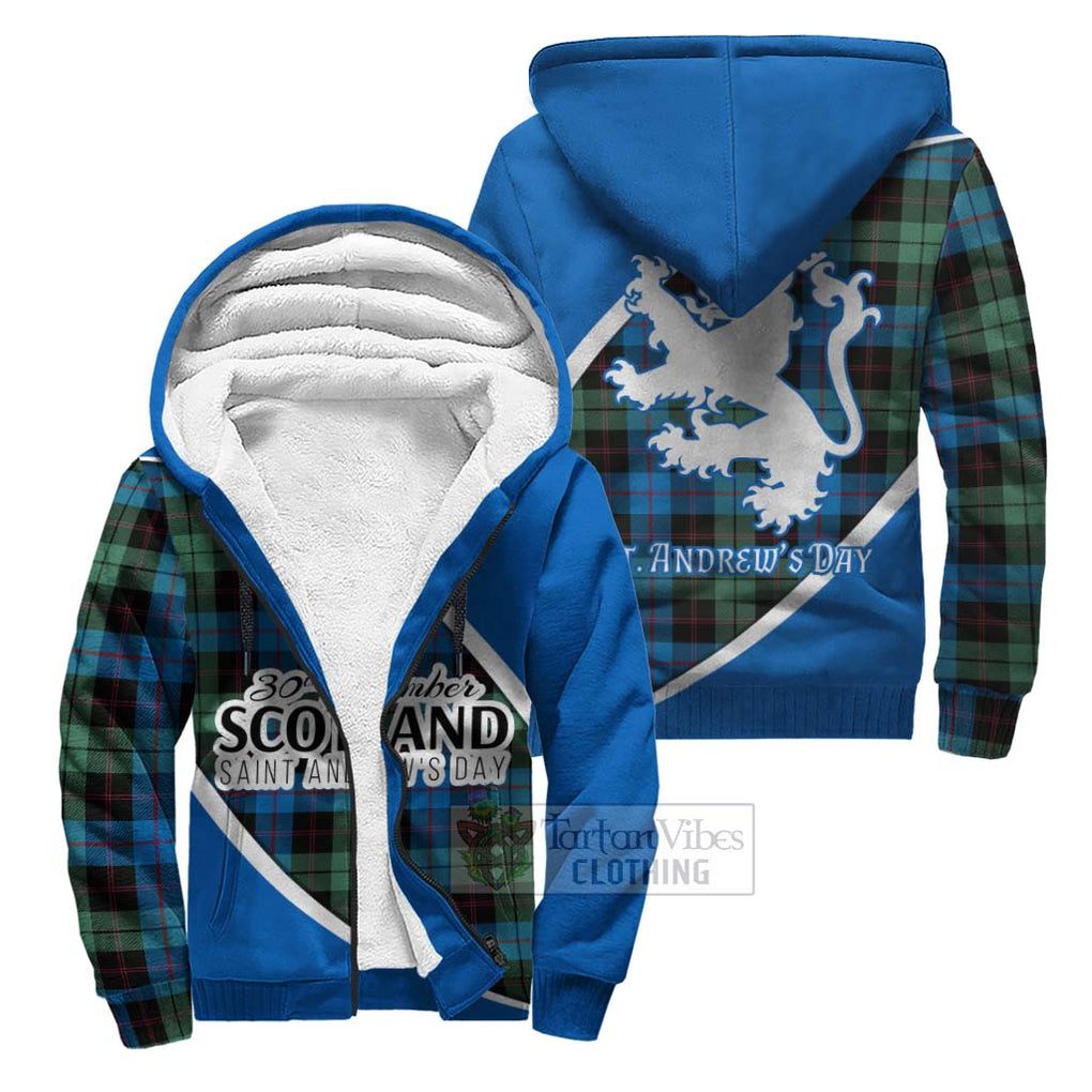 Tartan Vibes Clothing Guthrie Family Crest Tartan Sherpa Hoodie Celebrate Saint Andrew's Day in Style