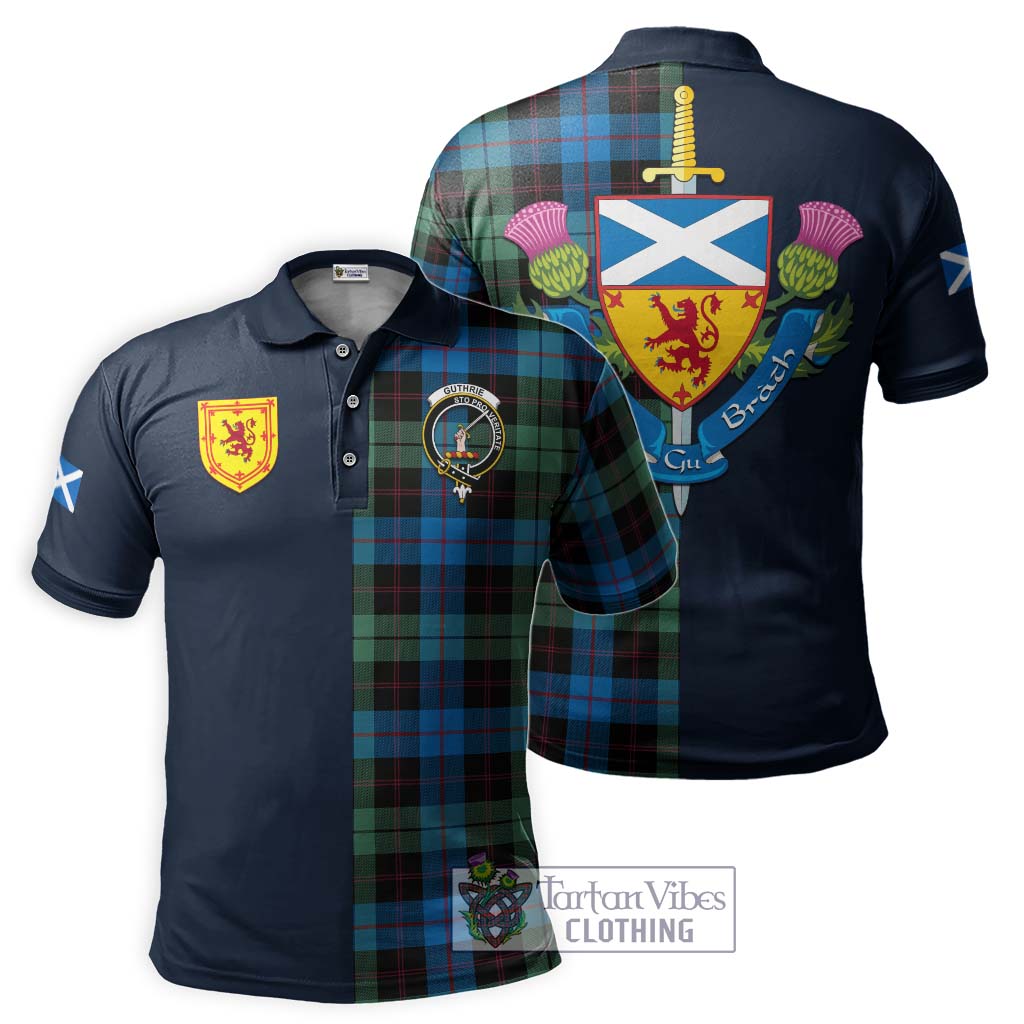 Tartan Vibes Clothing Guthrie Tartan Polo Shirt with Scottish Lion Royal Arm Half Style