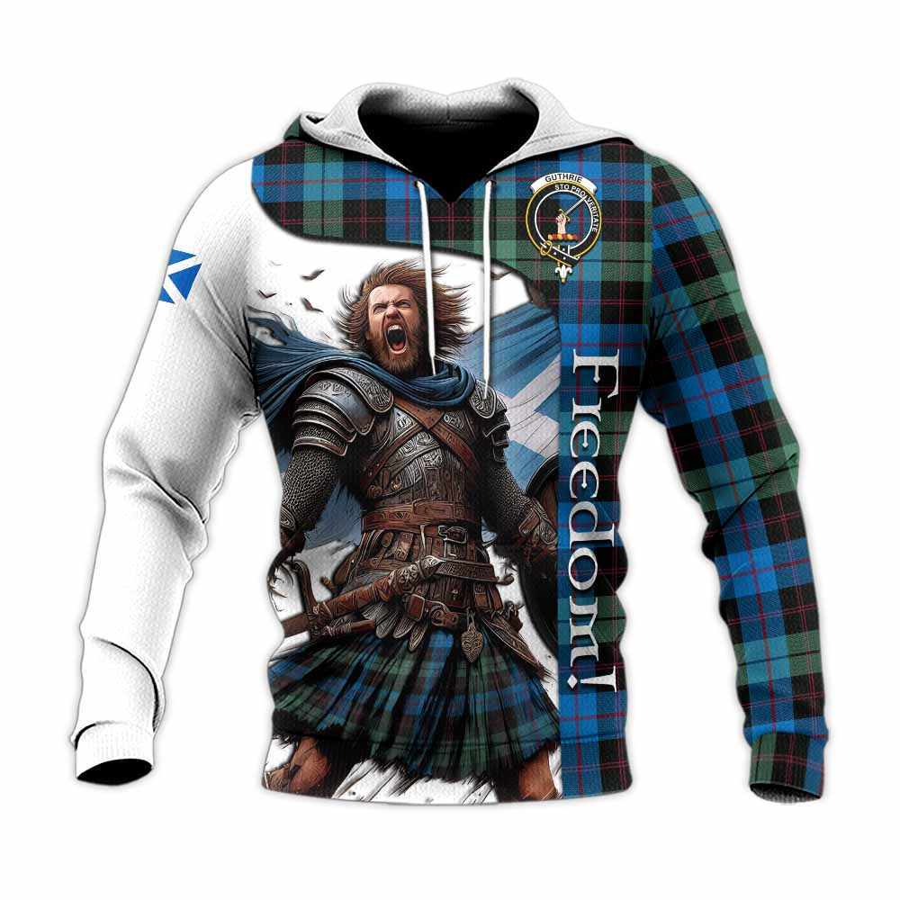 Tartan Vibes Clothing Guthrie Crest Tartan Knitted Hoodie Inspired by the Freedom of Scottish Warrior