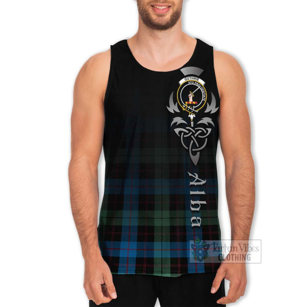 Tartan Vibes Clothing Guthrie Tartan Men's Tank Top Featuring Alba Gu Brath Family Crest Celtic Inspired