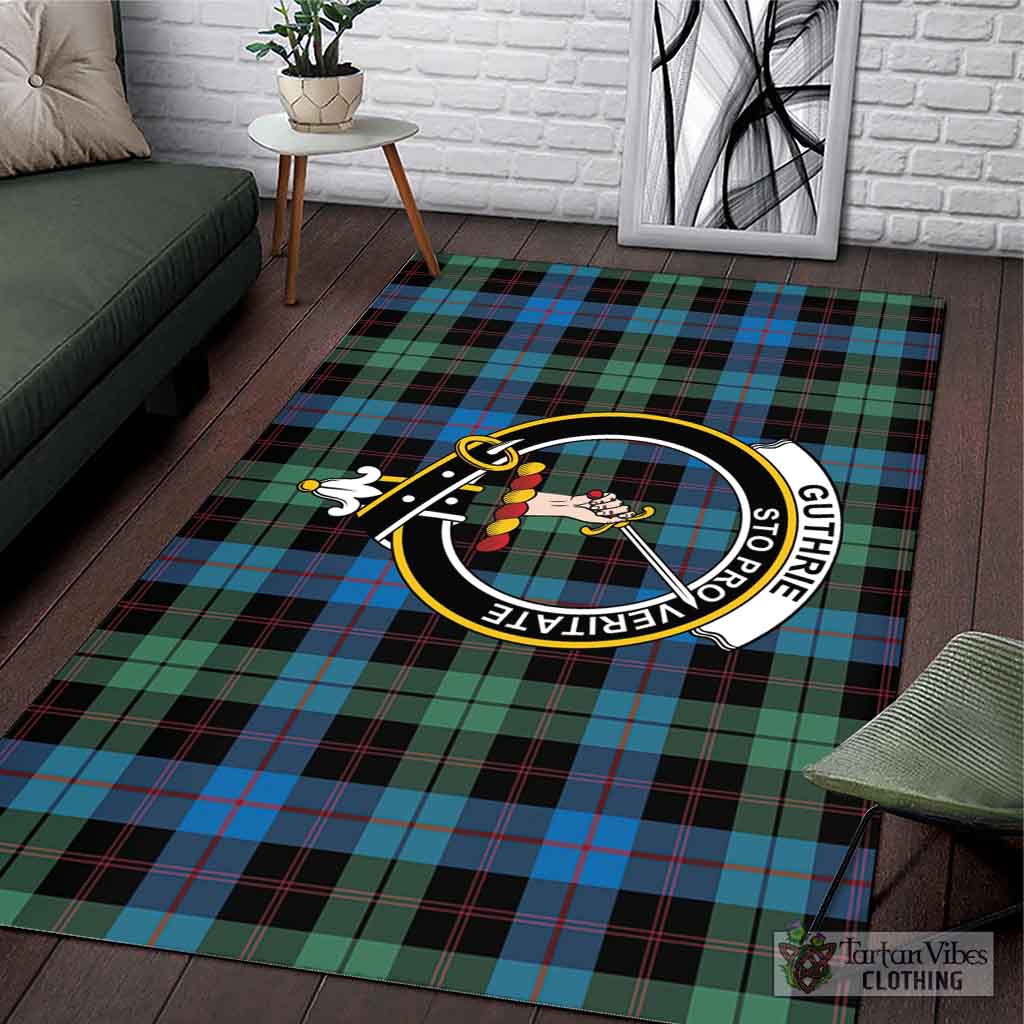 Tartan Vibes Clothing Guthrie Tartan Area Rug with Family Crest