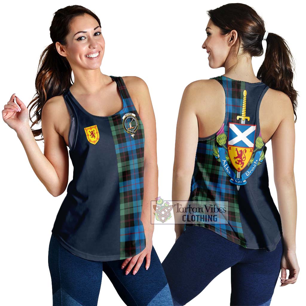 Tartan Vibes Clothing Guthrie Tartan Women's Racerback Tanks with Scottish Lion Royal Arm Half Style