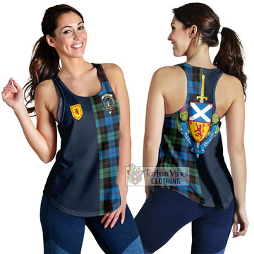 Guthrie Tartan Women's Racerback Tanks with Scottish Lion Royal Arm Half Style