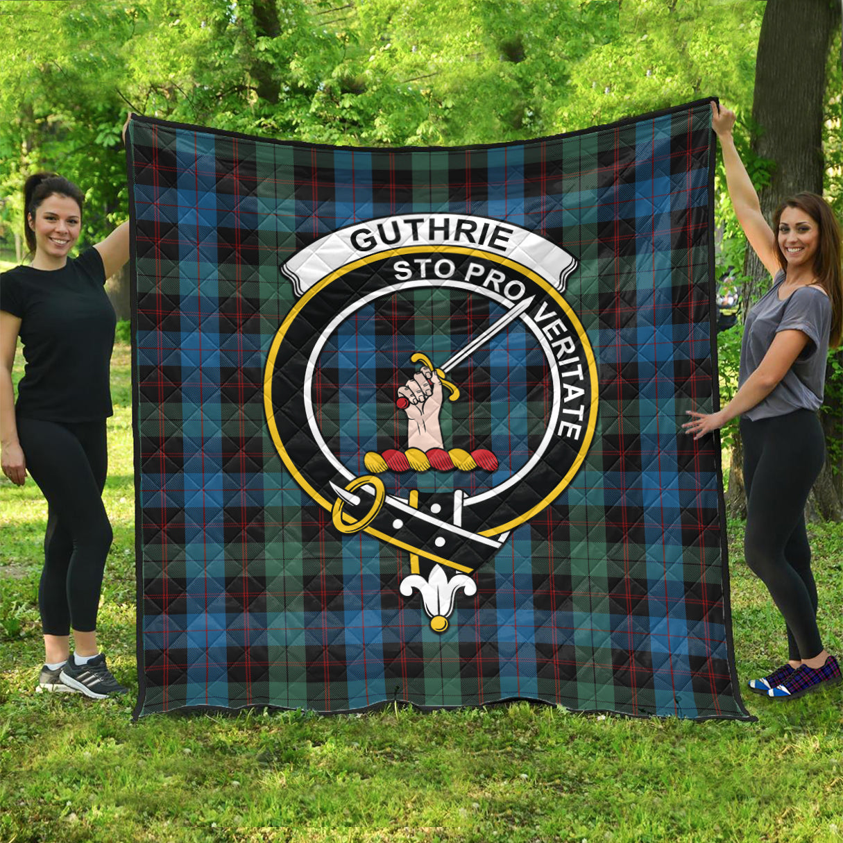 Guthrie Tartan Quilt with Family Crest