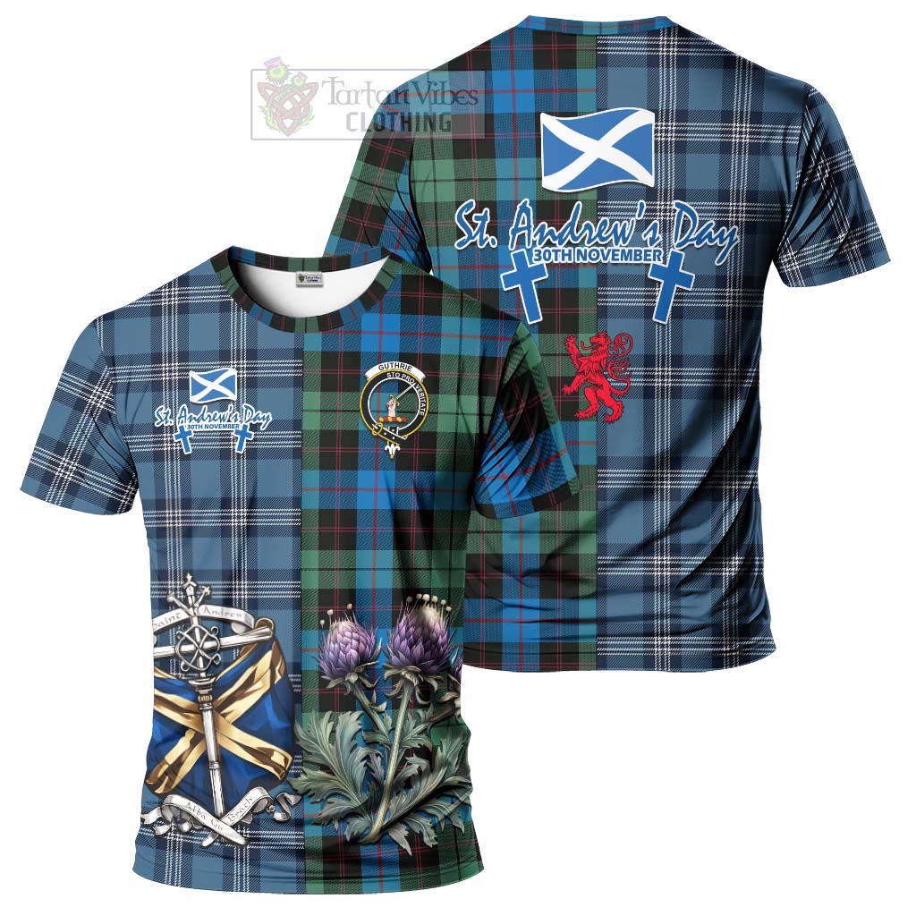 Tartan Vibes Clothing Guthrie Tartan T-Shirt Happy St. Andrew's Day Half Tartan Style