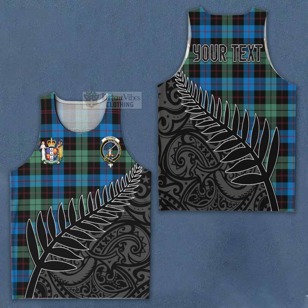 Tartan Vibes Clothing Guthrie Crest Tartan Men's Tank Top with New Zealand Silver Fern Half Style