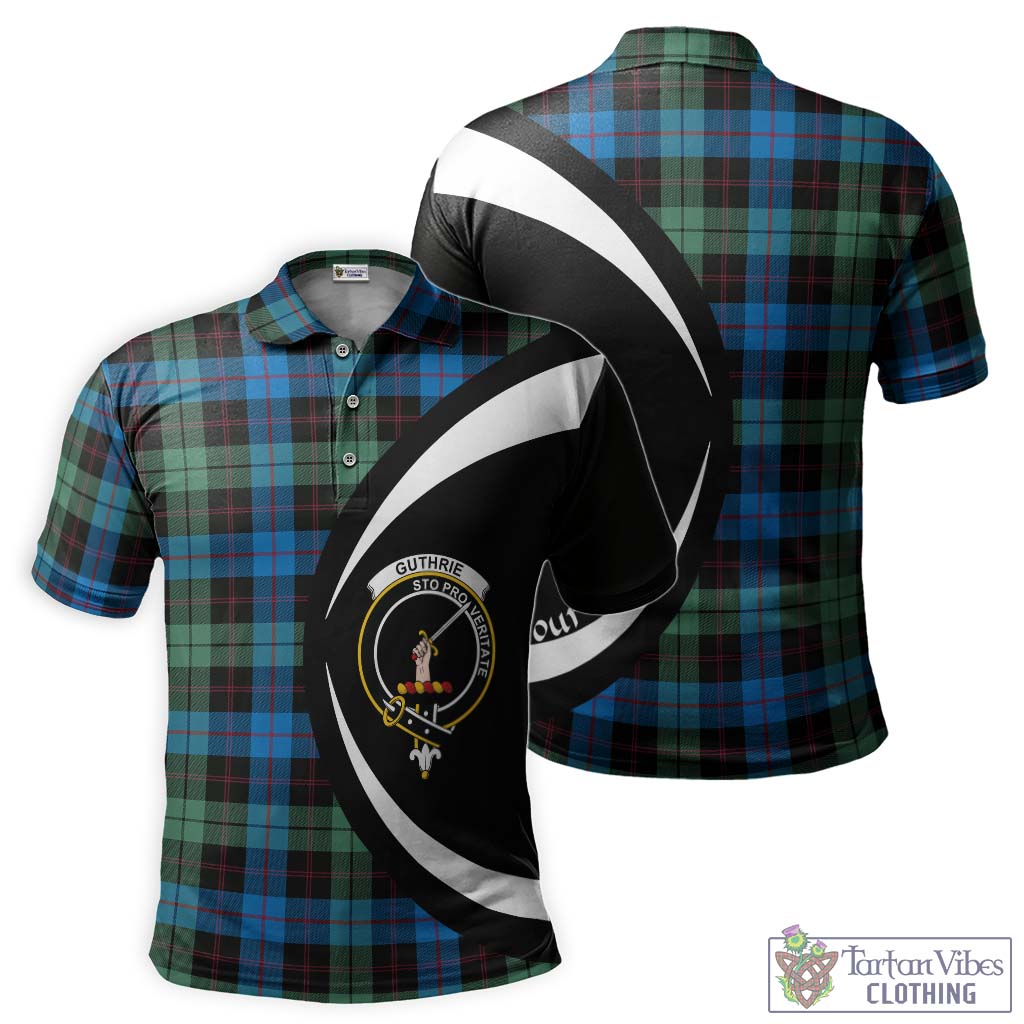 Guthrie Tartan Men's Polo Shirt with Family Crest Circle Style Kid - Tartan Vibes Clothing