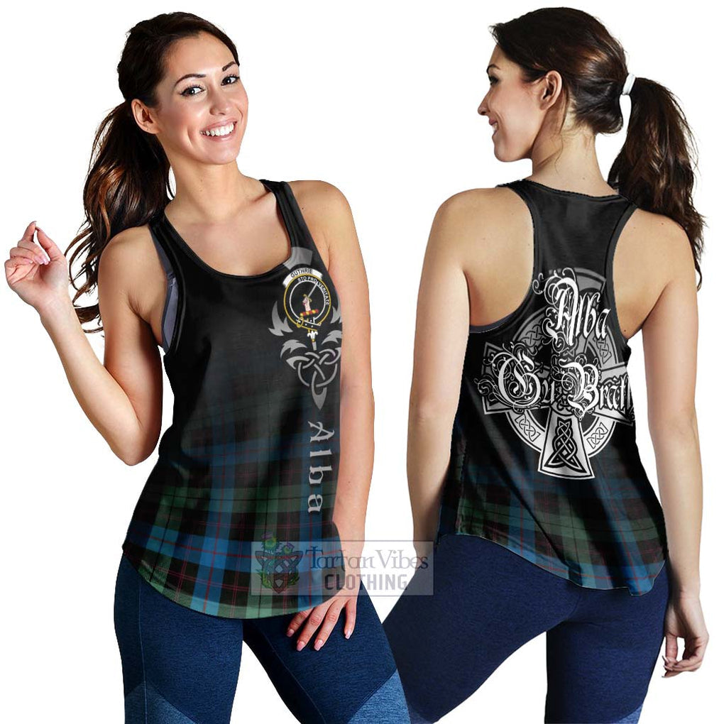 Tartan Vibes Clothing Guthrie Tartan Women's Racerback Tanks Featuring Alba Gu Brath Family Crest Celtic Inspired