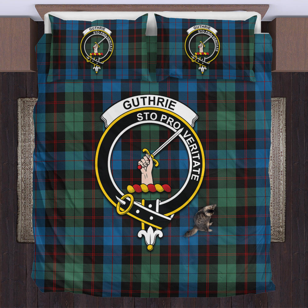 Guthrie Tartan Bedding Set with Family Crest US Bedding Set - Tartan Vibes Clothing