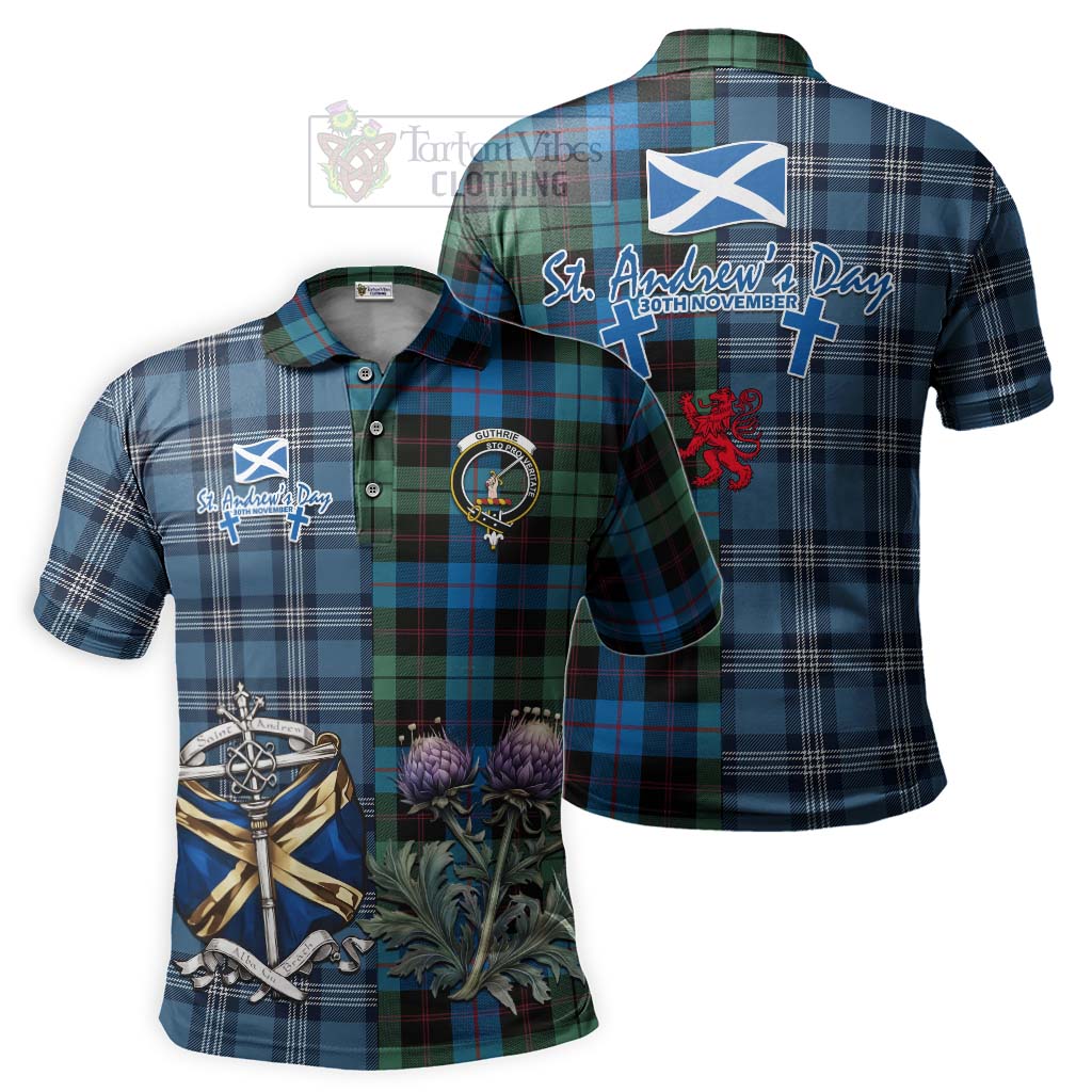 Tartan Vibes Clothing Guthrie Tartan Polo Shirt Happy St. Andrew's Day Half Tartan Style