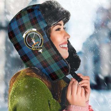 Guthrie Tartan Winter Trapper Hat with Family Crest