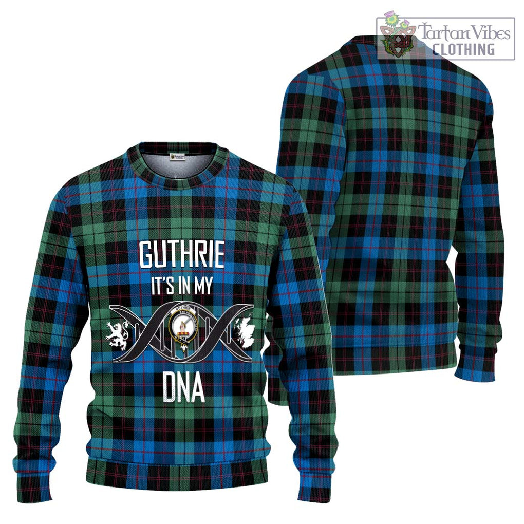 Guthrie Tartan Knitted Sweater with Family Crest DNA In Me Style Unisex - Tartanvibesclothing Shop