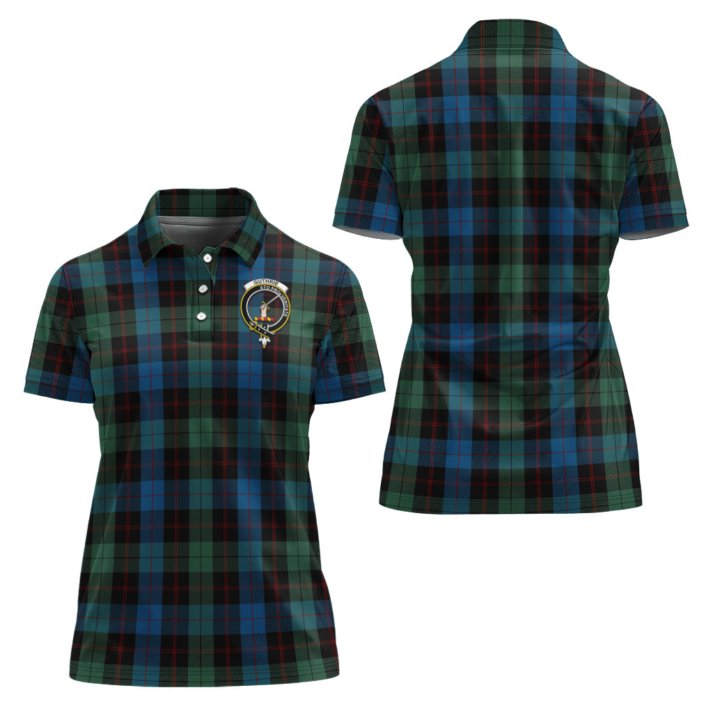 Guthrie Tartan Polo Shirt with Family Crest For Women Women - Tartan Vibes Clothing