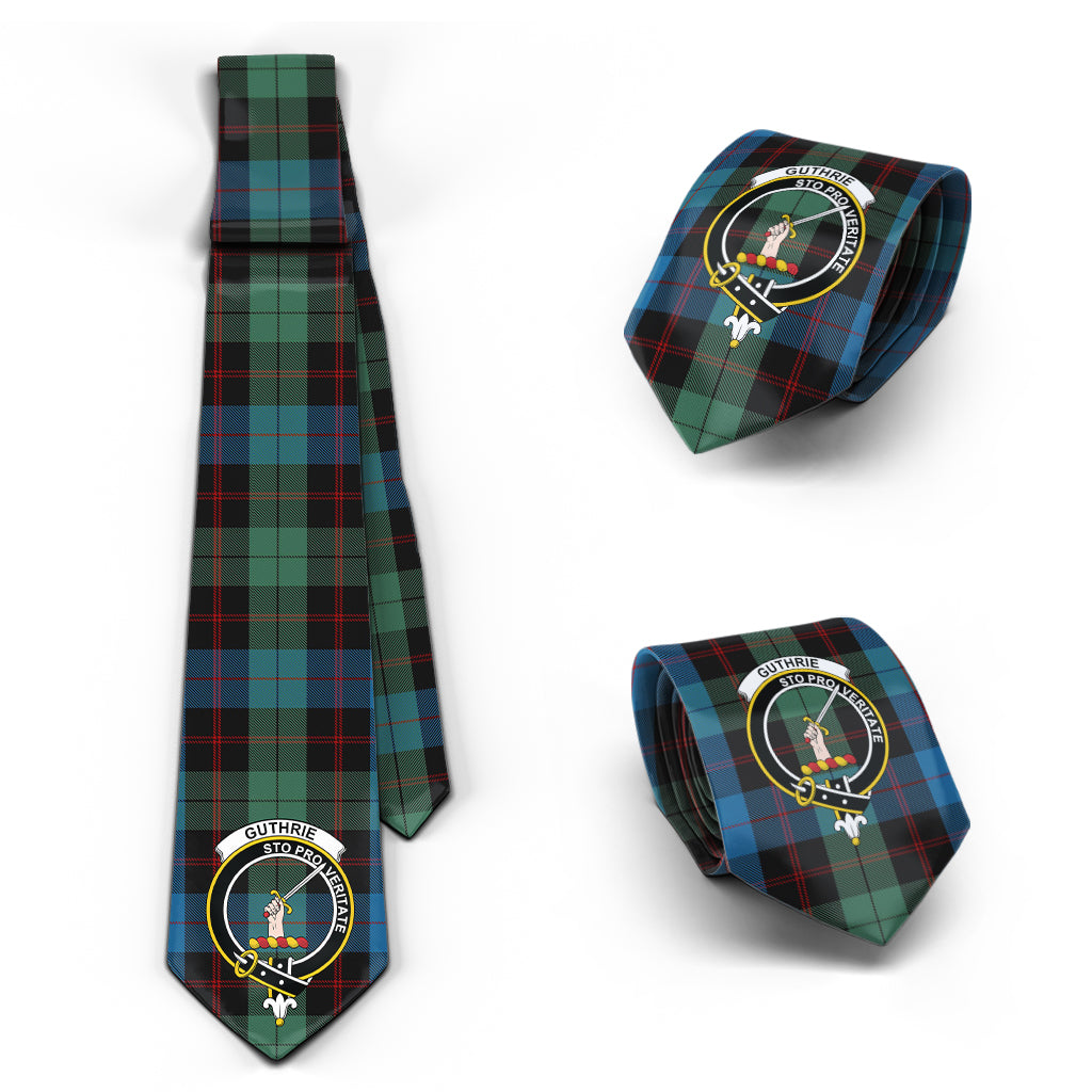 Guthrie Tartan Classic Necktie with Family Crest Necktie One Size - Tartan Vibes Clothing