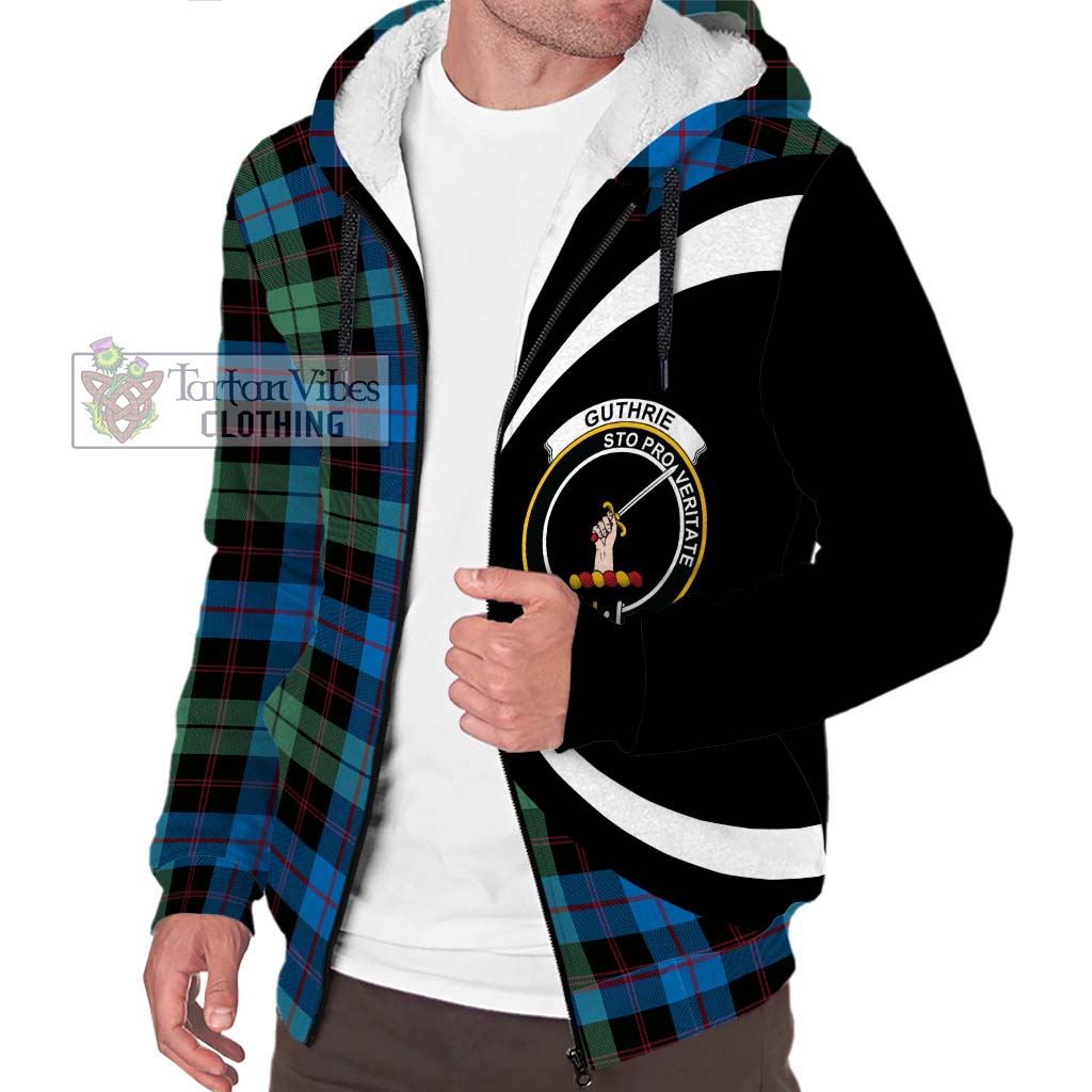 Tartan Vibes Clothing Guthrie Tartan Sherpa Hoodie with Family Crest Circle Style