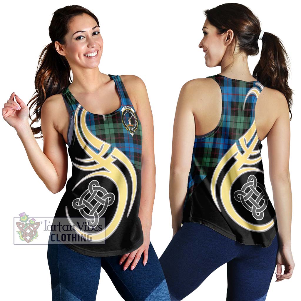 Tartan Vibes Clothing Guthrie Tartan Women's Racerback Tanks with Family Crest and Celtic Symbol Style