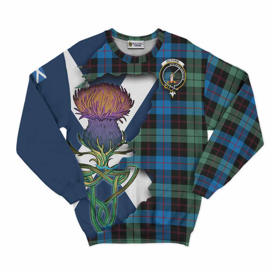 Guthrie Tartan Family Crest Sweatshirt Scottish Thistle Celtic Inspired Unisex - Tartan Vibes Clothing
