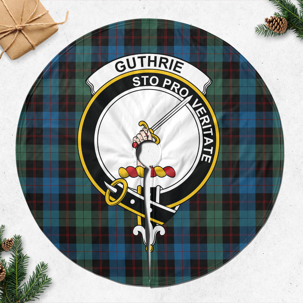 Guthrie Tartan Christmas Tree Skirt with Family Crest - Tartanvibesclothing