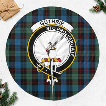 Guthrie Tartan Christmas Tree Skirt with Family Crest