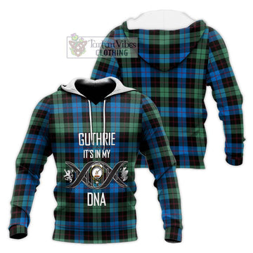 Guthrie Tartan Knitted Hoodie with Family Crest DNA In Me Style