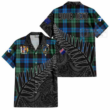 Guthrie Crest Tartan Short Sleeve Button Shirt with New Zealand Silver Fern Half Style