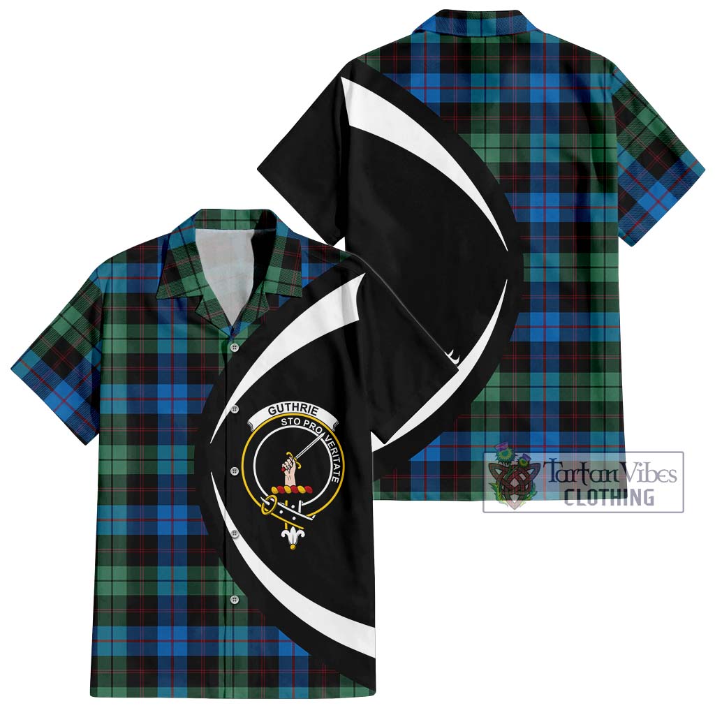 Tartan Vibes Clothing Guthrie Tartan Short Sleeve Button Up with Family Crest Circle Style