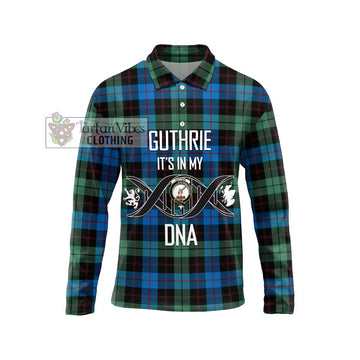 Guthrie Tartan Long Sleeve Polo Shirt with Family Crest DNA In Me Style Unisex - Tartan Vibes Clothing