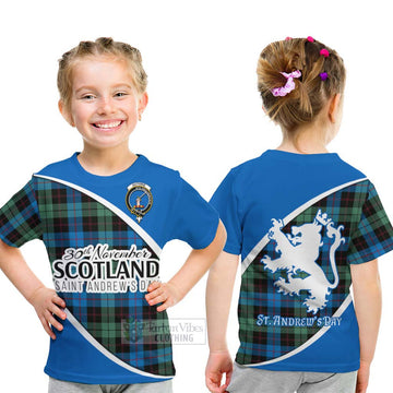 Guthrie Family Crest Tartan Kid T-Shirt Celebrate Saint Andrew's Day in Style