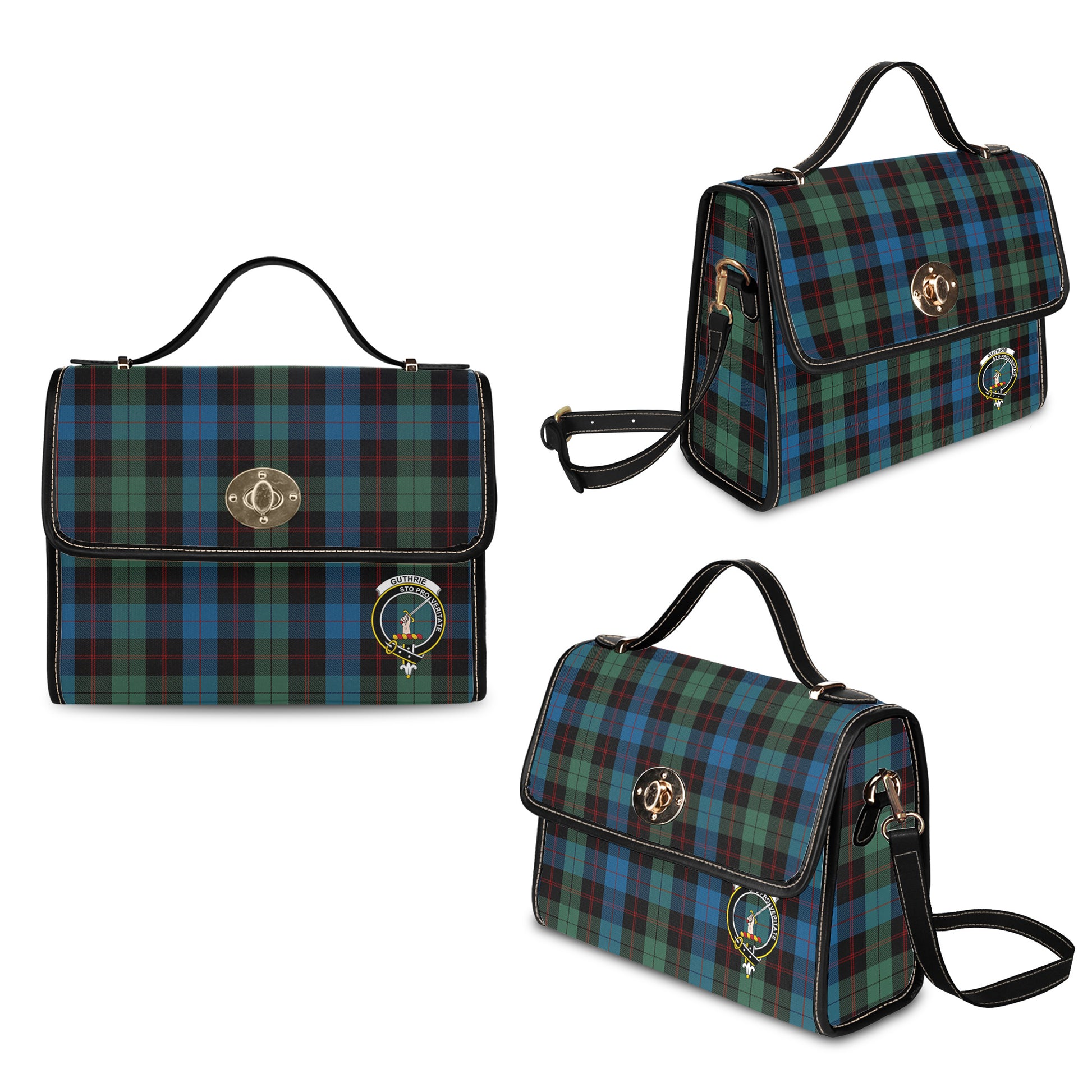 guthrie-tartan-leather-strap-waterproof-canvas-bag-with-family-crest