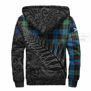 Guthrie Crest Tartan Sherpa Hoodie with New Zealand Silver Fern Half Style