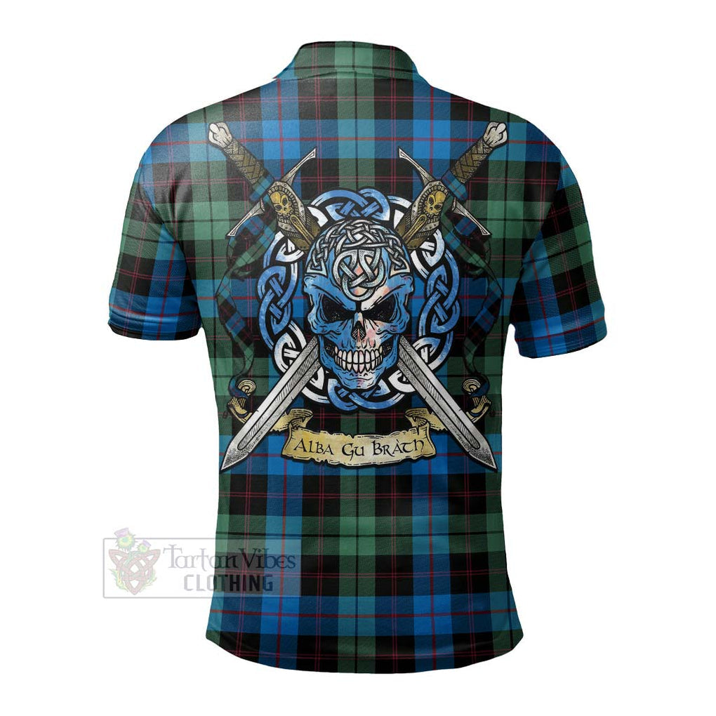 Tartan Vibes Clothing Guthrie Tartan Polo Shirt with Family Crest Celtic Skull Style