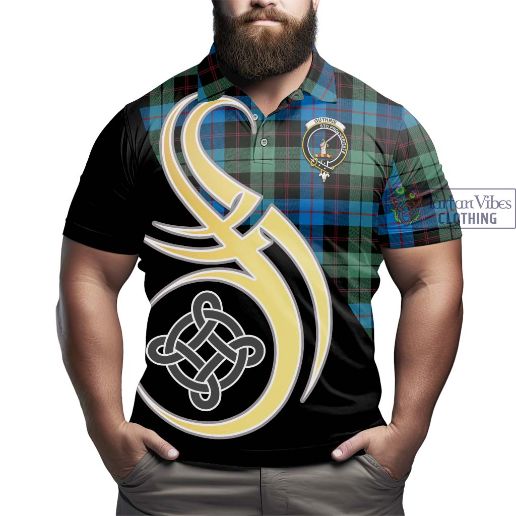 Tartan Vibes Clothing Guthrie Tartan Polo Shirt with Family Crest and Celtic Symbol Style