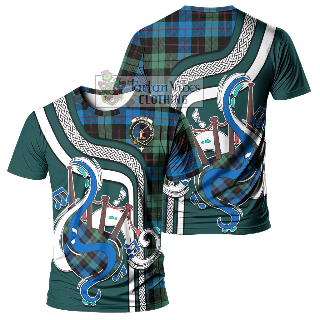 Tartan Vibes Clothing Guthrie Tartan T-Shirt with Epic Bagpipe Style