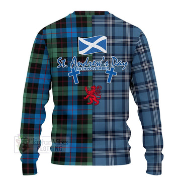 Guthrie Tartan Knitted Sweater Happy St. Andrew's Day Half Tartan Style - Tartan Vibes Clothing