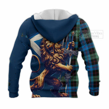 Guthrie Tartan Family Crest Knitted Hoodie with Scottish Majestic Lion