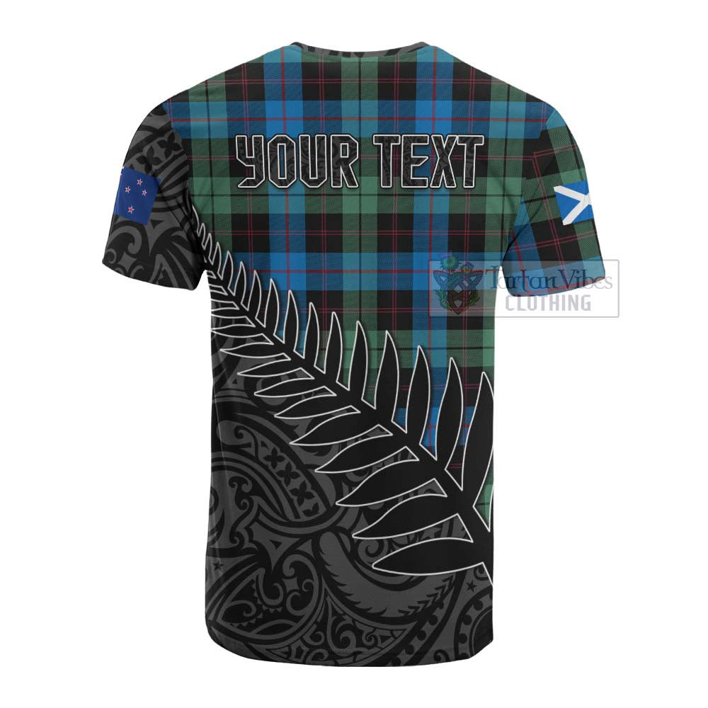 Tartan Vibes Clothing Guthrie Crest Tartan Cotton T-shirt with New Zealand Silver Fern Half Style