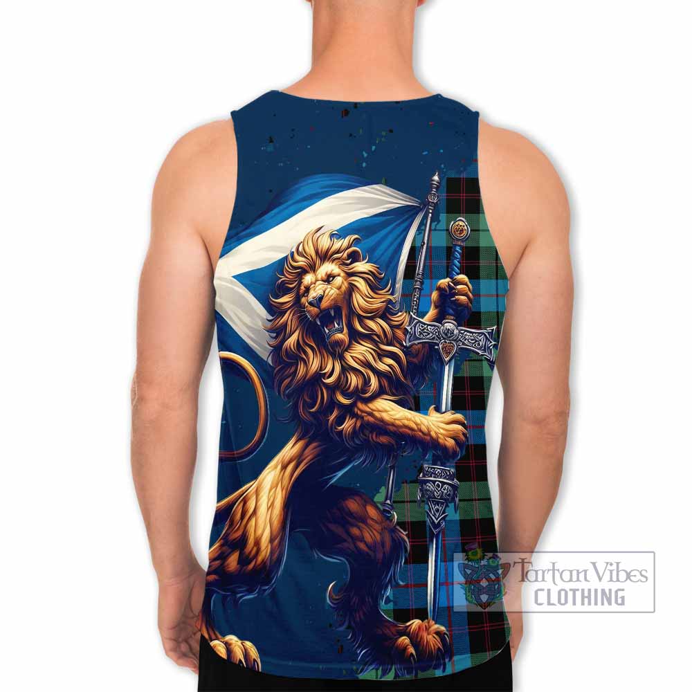 Tartan Vibes Clothing Guthrie Tartan Family Crest Men's Tank Top with Scottish Majestic Lion